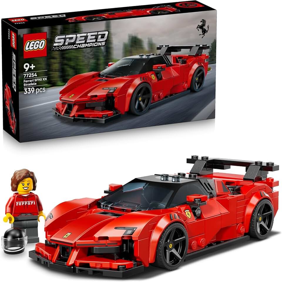 LEGO Speed Champions Ferrari SF90 XX Stradale Sportwagen - Modellbau mit sammelbarer Fahrer Minifigur - Geburtstagsgeschenkidee für Jungen ab 9 Jahren und Motorsportfans - 77254