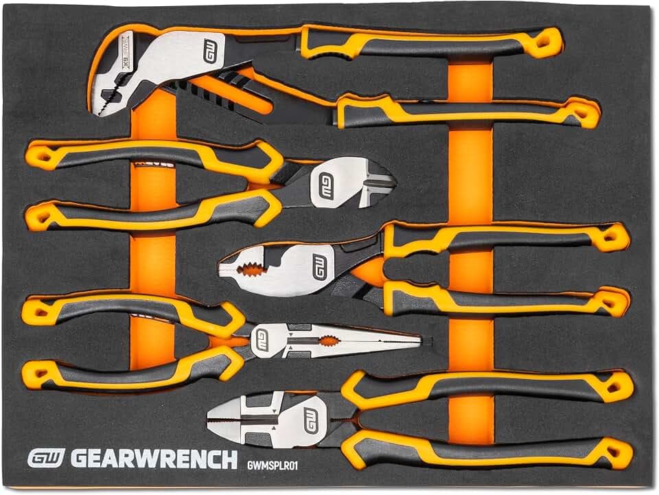 GEARWRENCH 5 Piece Pitbull Pliers Set in Foam Storage Tray| GWMSPLR01