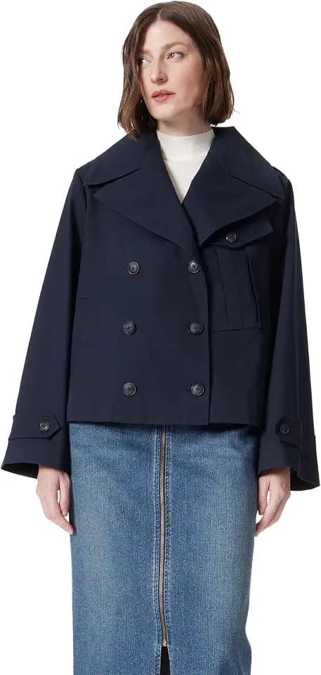 DEE OCLEPPO Women's Hallie Cropped Trench Coat Standard