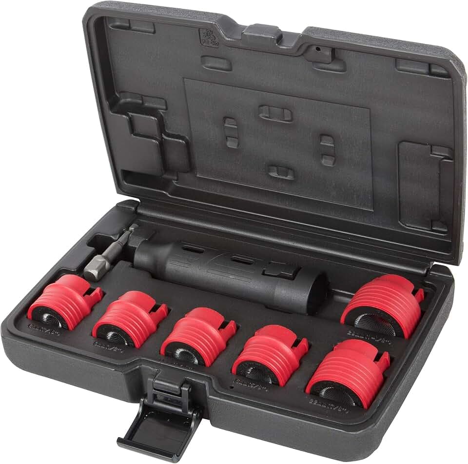 Steelman 8-Piece Automotive Wheel Stud Cleaner Tool Set for Removing Rust and Debris, Includes 1/4-inch Hex to 1/2-inch Square Adapter to Allow for Use with Drills and Pneumatic Tools