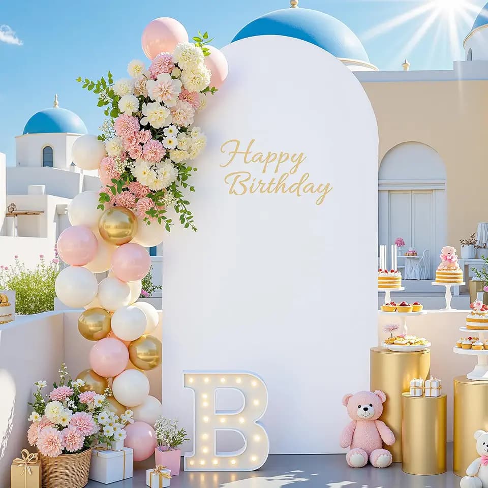 6 FT Arch Backdrop Cover Stretchy White Arch Covers Elastic Spandex Fabric for Chiara Backdrop Stand, Wedding Decor for Birthday Baby Shower Banquet Party Supplies