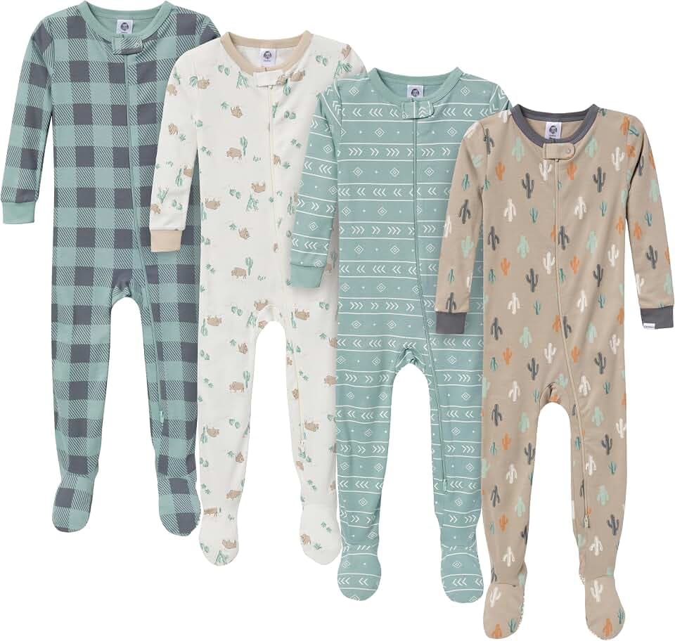Gerber Baby Boys 4-Pack Footed Pajamas