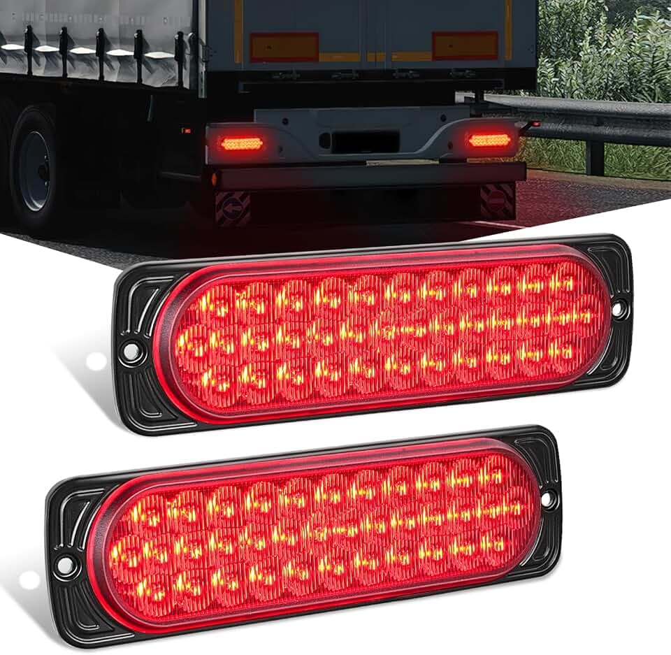 Nilight 7.5" Aluminum Housing Tail Light 2 PCS 36LED Red Brake Lights