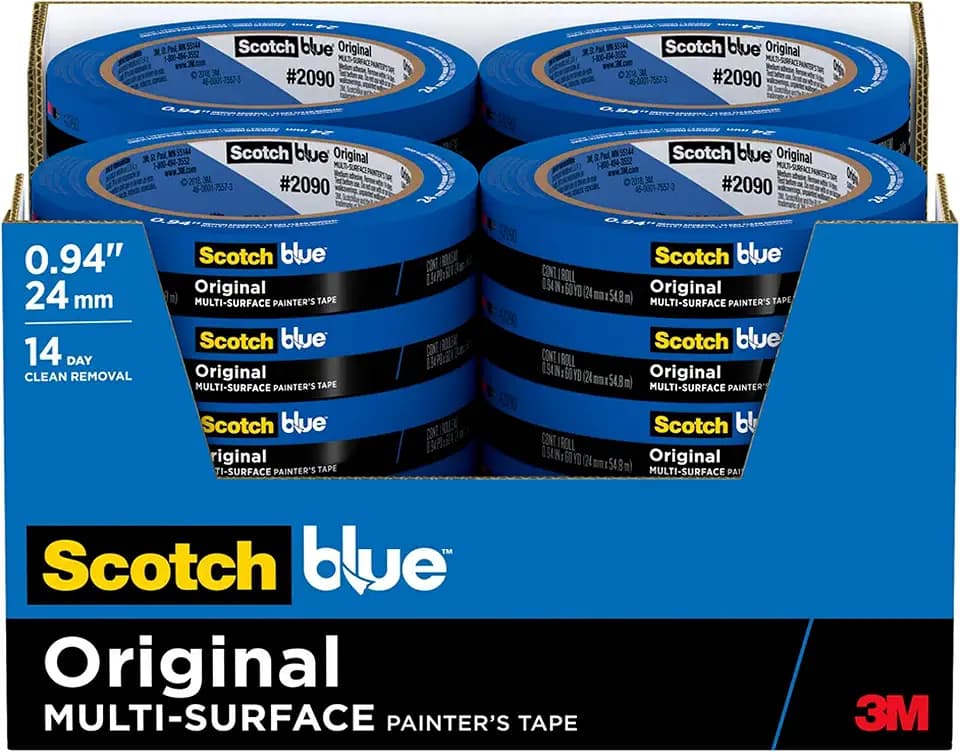 ScotchBlue Original Multi-Surface Painters Tape, 1 Inch Wide (0.94 in. x 60 Yds), 24 Rolls, Blue Paint Tape Protects Surfaces and Removes Easily, Masking Tape for Indoor and Outdoor Use (2090-24EC)