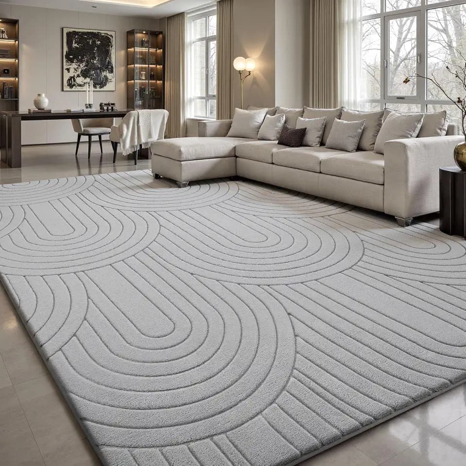 Sour Lemon Teppich Wohnzimmer 160x230cm, Grau Waschbarer Wohnzimmerteppich
