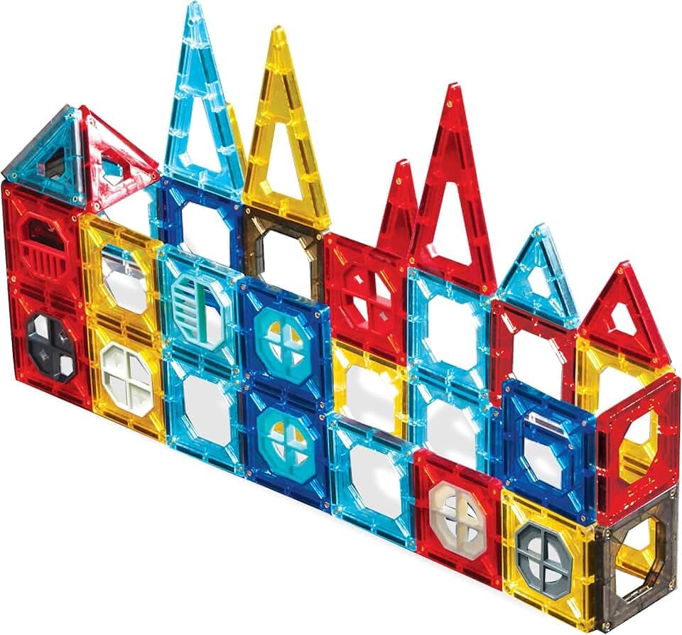 FAO Schwarz 40-Piece Magnetic Tile Set, STEM Building Toy for Kids