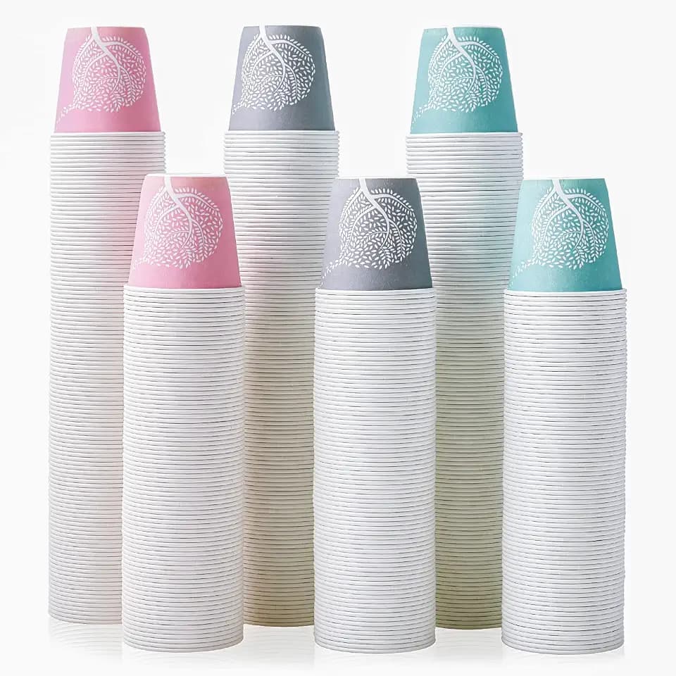 LITOPAK 600 Pack 3 oz Paper Cups, Colorful Disposable Mouthwash Cups 3 oz