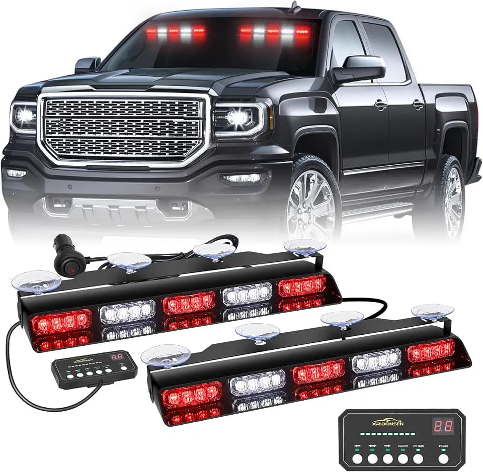 XRIDONSEN 2x 17 inch Windshield Lights, 40 LED Dash Strobe lights