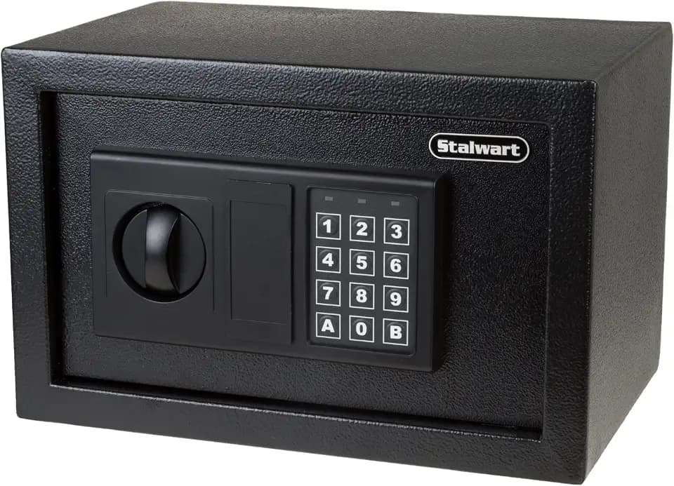 Digital Safe - Electronic Steel Safe with Keypad and Manual Override Keys - Protect Money, Jewelry, and Passports - For Home or Business by Stalwart