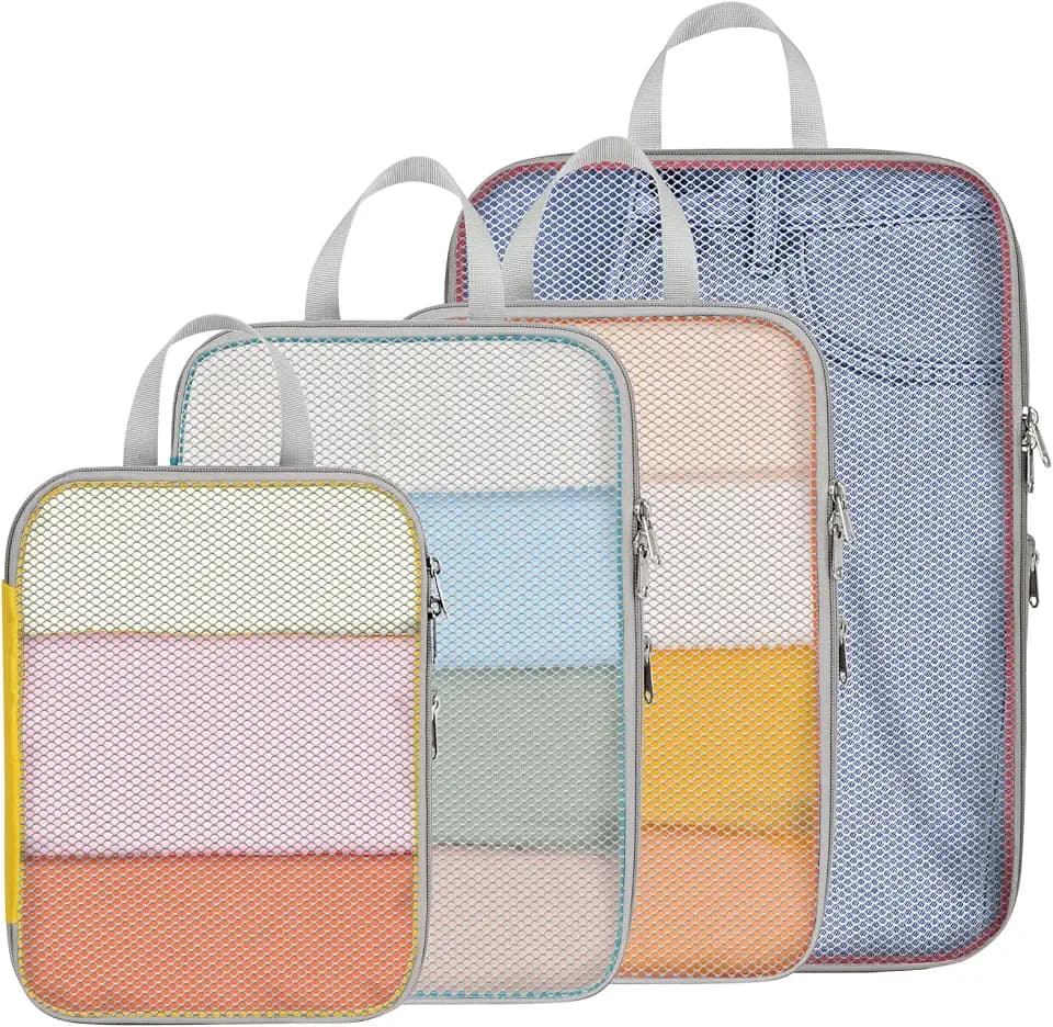 Cambond Mesh Compression Packing Cubes for Travel - 4 Set, Multi-color