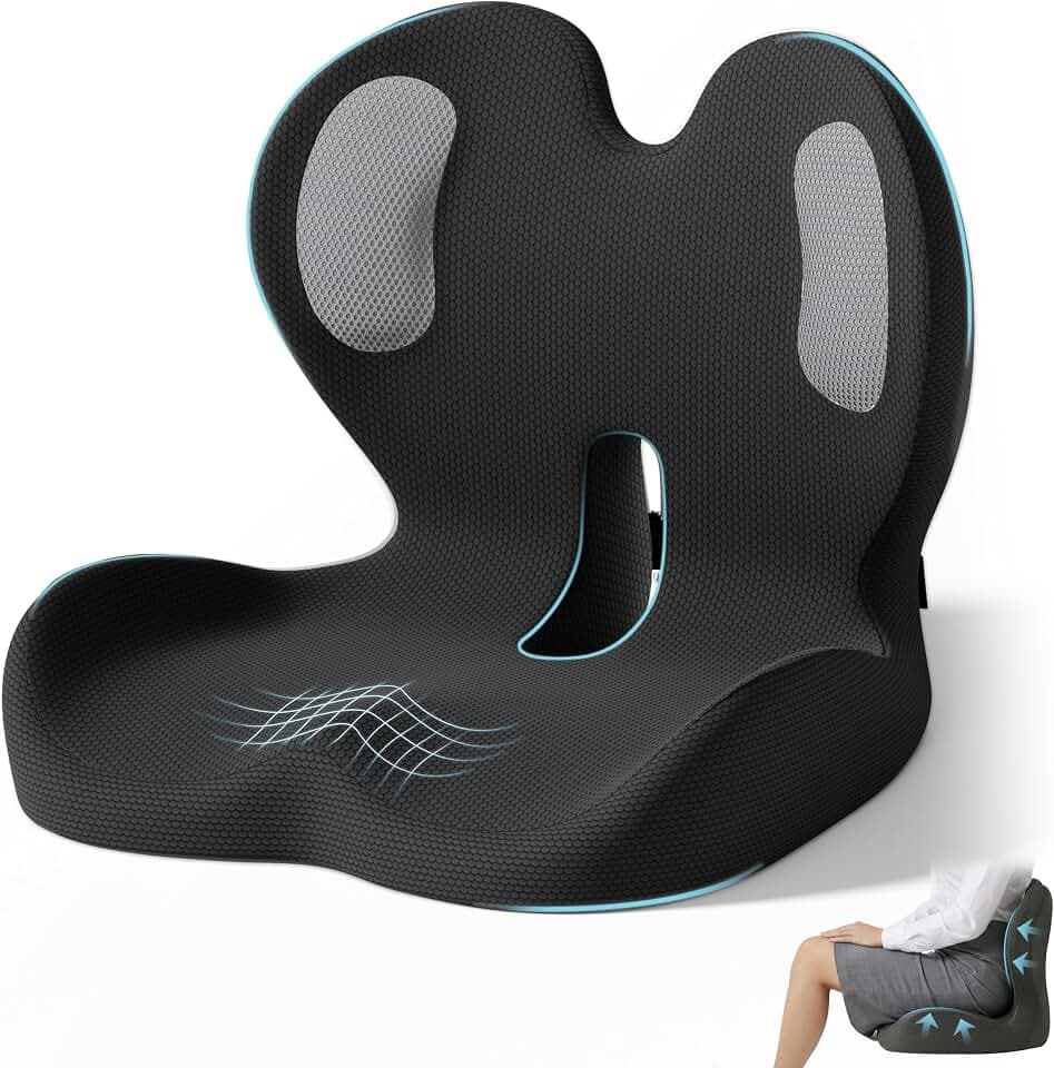 Ergonomic Seat Cushion & Lumbar Support Pillow for Office,Car