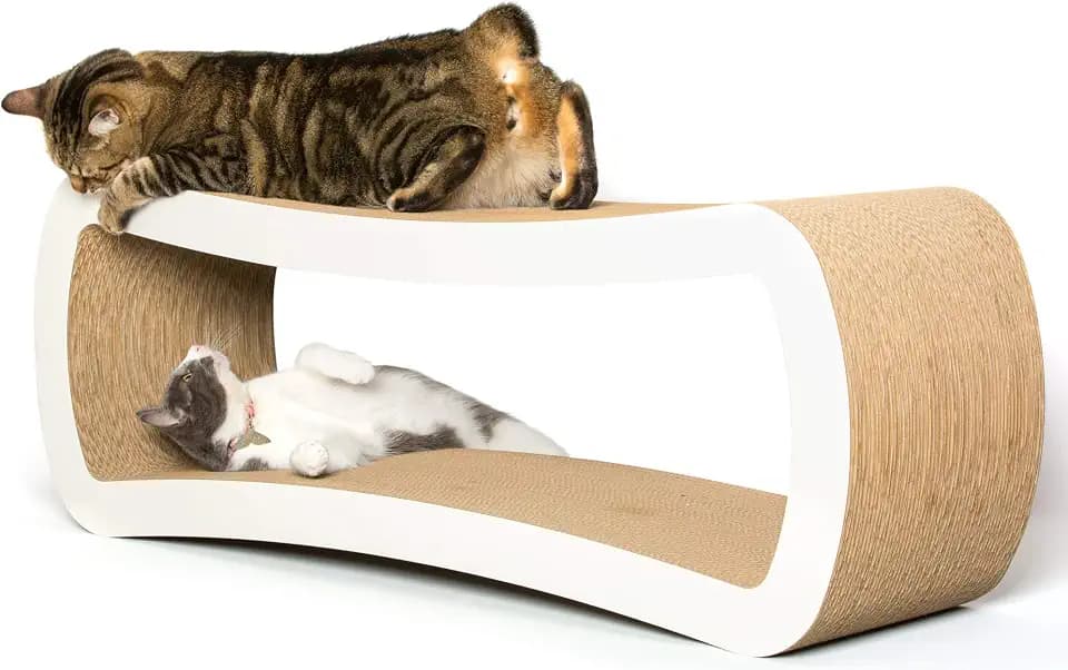 PetFusion Jumbo Cat Scratcher Lounge (99 x 28 x 36 cm, Cloud White). Superior Cardboard & Construction, significantly outlasts cheaper alternatives.