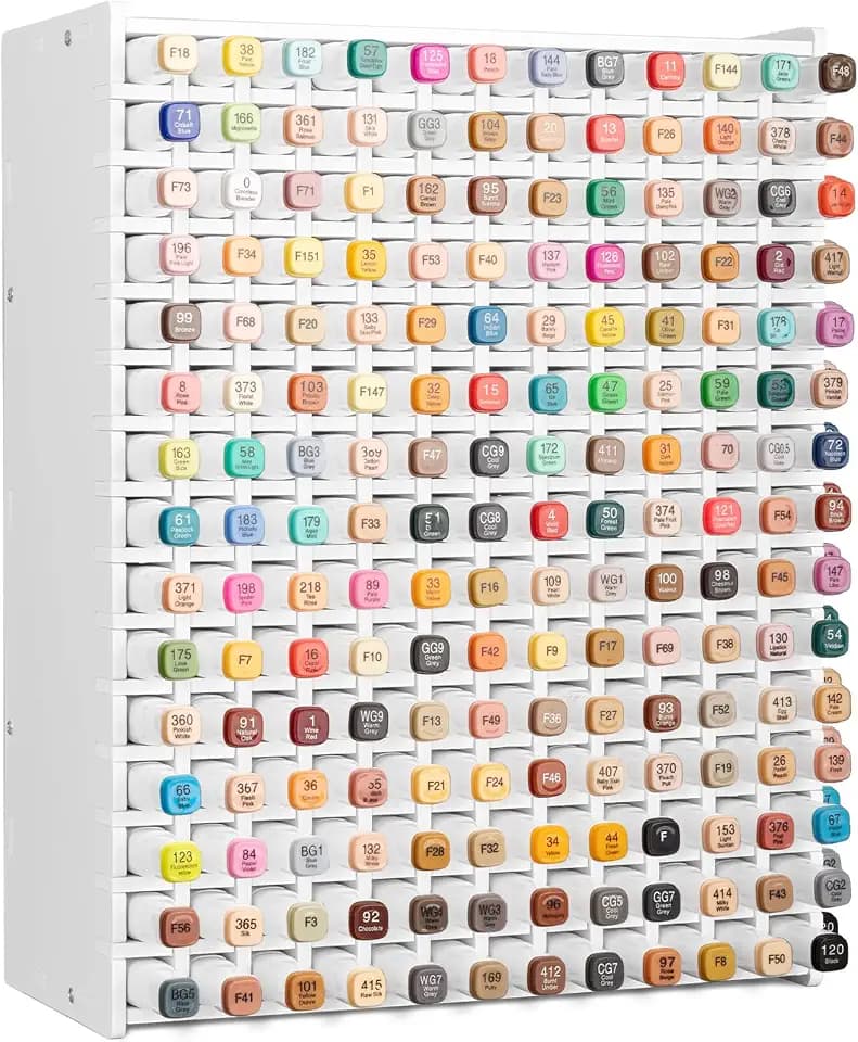 Marker-Aufbewahrungsregal, effizienter Schreibtisch-Stift-Organizer für Kinder, verbesserte stabile Schraubbefestigung, geeignet für verschiedene Marker, Aquarellpinsel, Stifte (für 180 Marker)