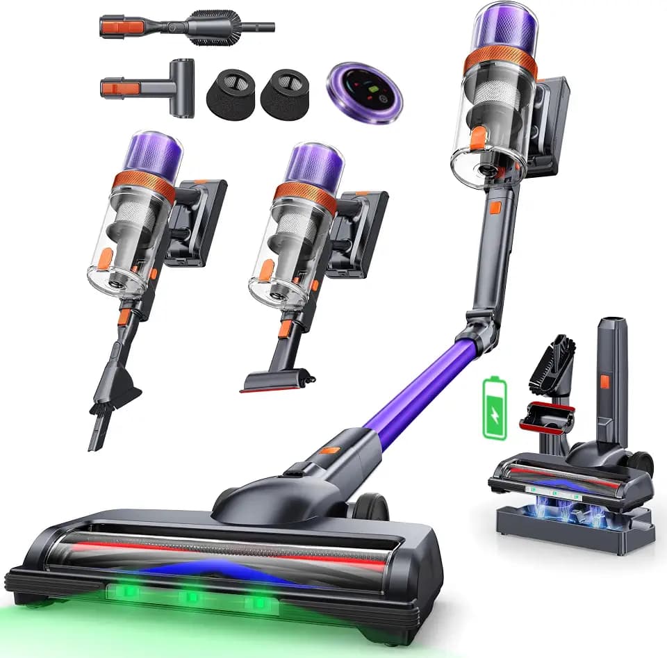 INTETURE Cordless Vacuum Cleaner, 650W 55KPA 90Mins Runtime, 270° Flexible