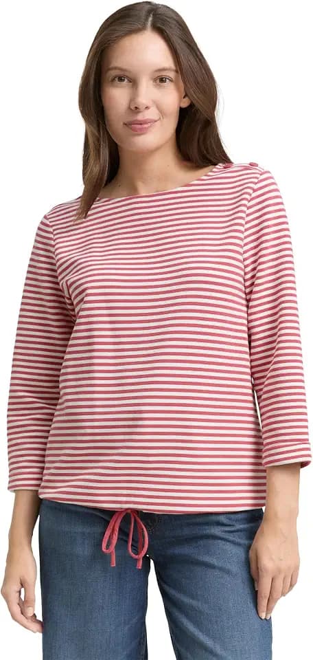 Tom Tailor Damen Langarmshirt mit Knopf-Details