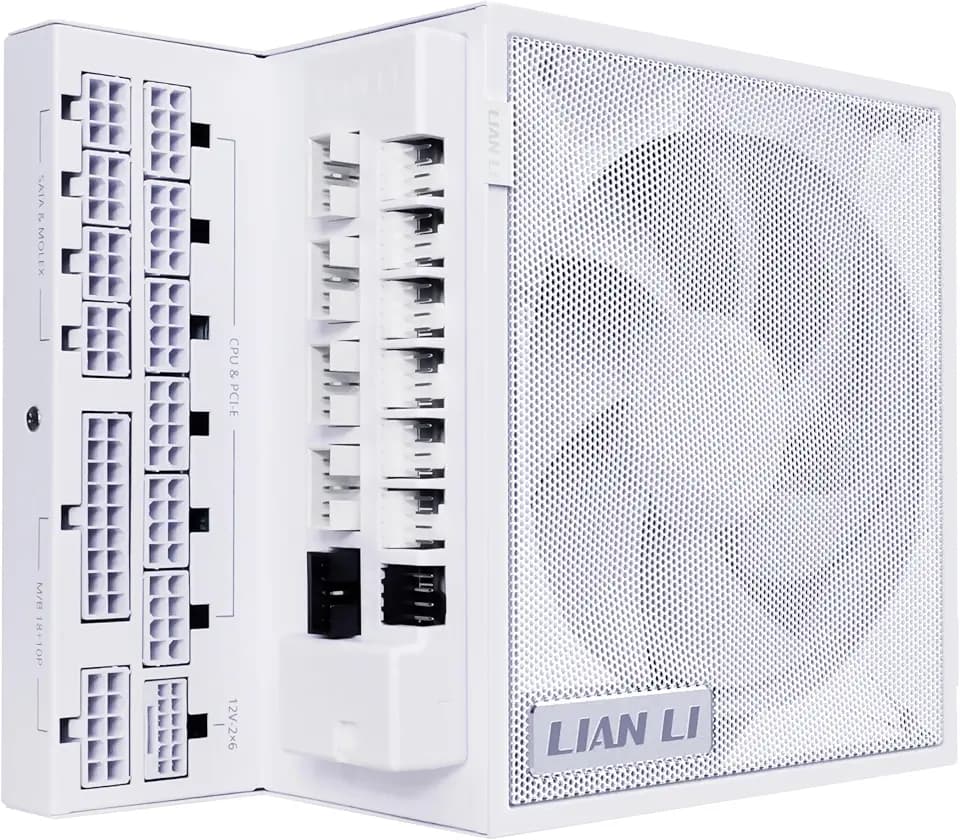 LIAN LI Edge Gold 1000W ATX 3.1 PSU, 80 Plus Gold, White (EG1000G.WH)