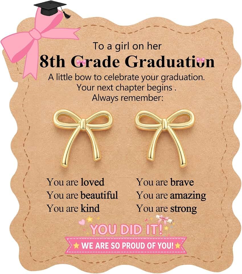 Eryuor You Did It! Cute Bow Earrings Graduation Gifts for Girls
