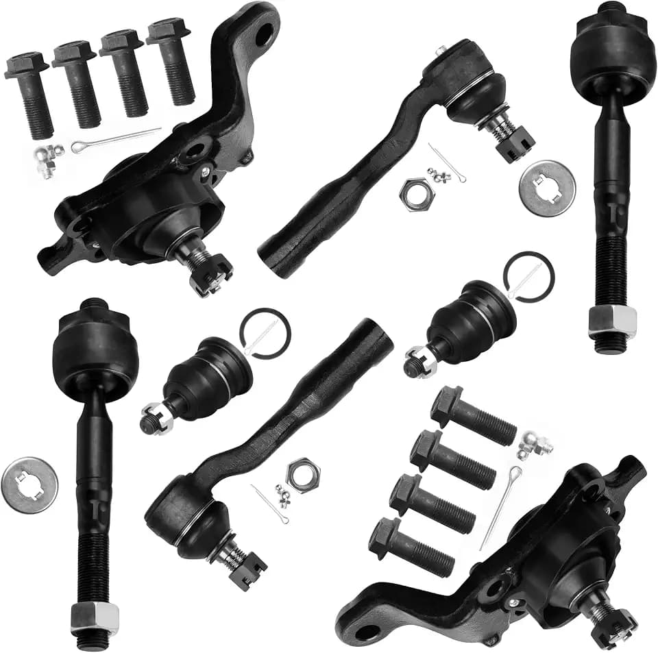 SCITOO 8pcs Front Suspension Kit Inner Outer Tie Rod End fit 2004-2006 for Toyota for Tundra 2005-2007 for Toyota for Sequoia with Upper Lower Ball Joint