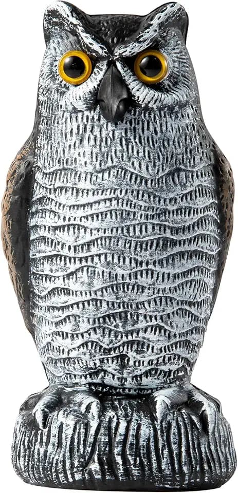OFFO Realistic Owl Statue, Hand-Painted Garden Owl Decor, 8 Inch
