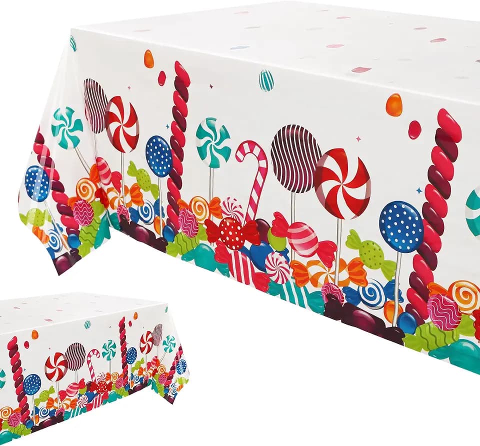 Candyland Party Decorations Candyland Tablecloth Candy Table Covers 2 Pcs