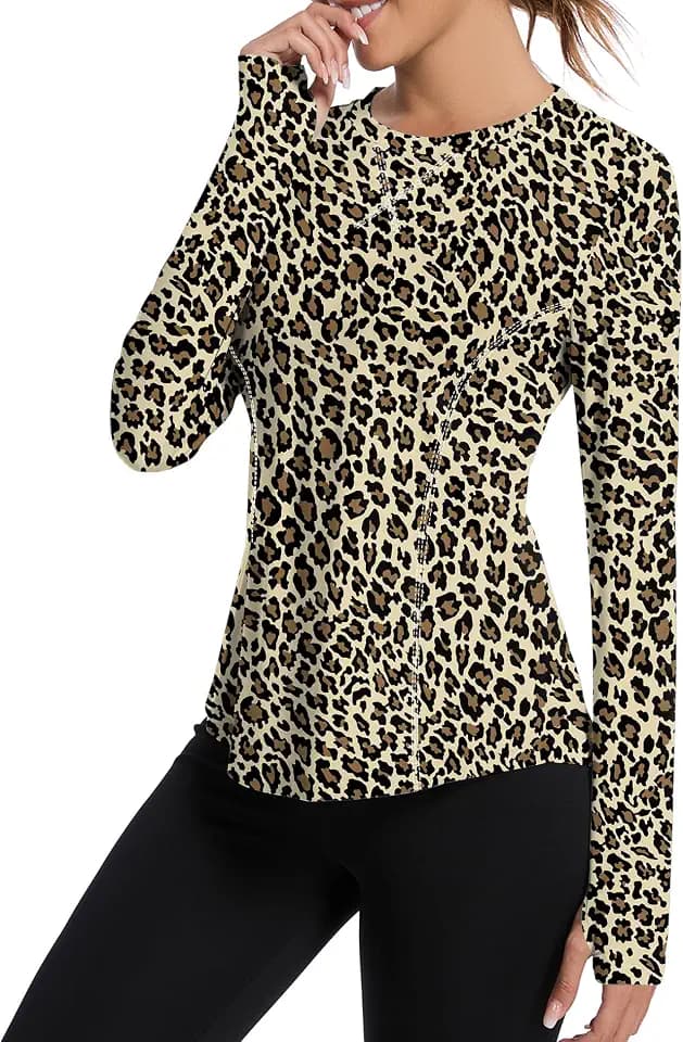 Avoogue Women UPF 80+ UV Shirts Long Sleeve with Thumb Holes Workout Tops