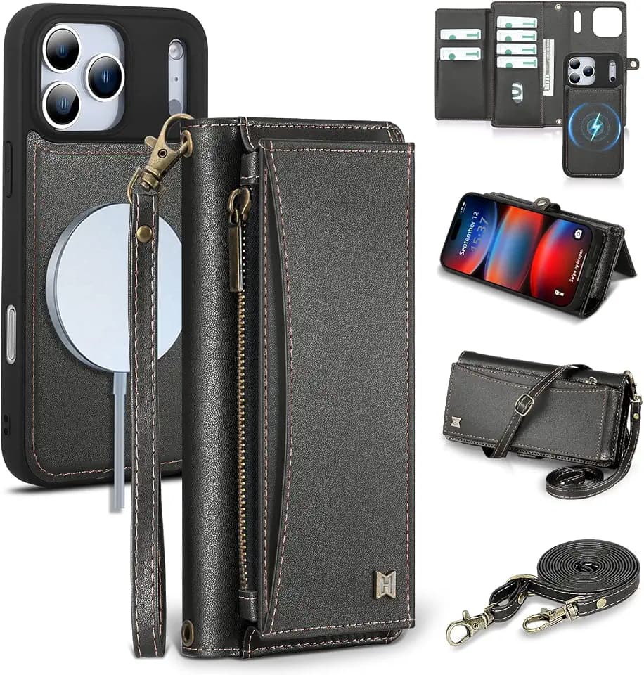 Wallet Case for iPhone 18 Pro Max/17 Pro Max,RFID Blocking,Black
