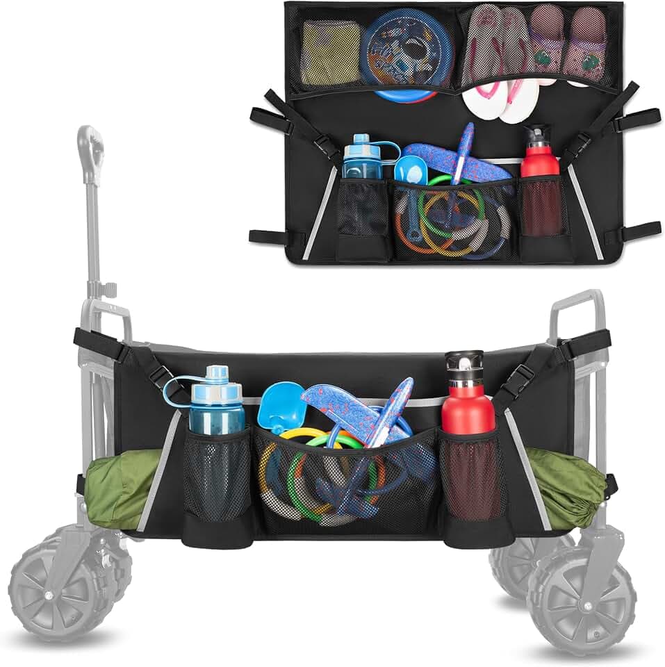 Collapsible Wagon Side Pocket, Folding Wagon Cart Storage Bag