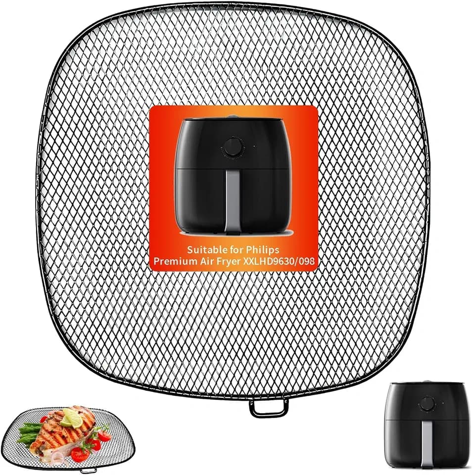Air Fryer Ersatzkorb Boden-Gitter für Philips Airfryer XXL HD9630 (3lb/4qt), 8.66”×8.54” (22 x 21,7 cm) SUS 304 Edelstahl Zubehör Ersatzteil Mesh-Einsatz für Philips HD9656 HD9760 HD9860