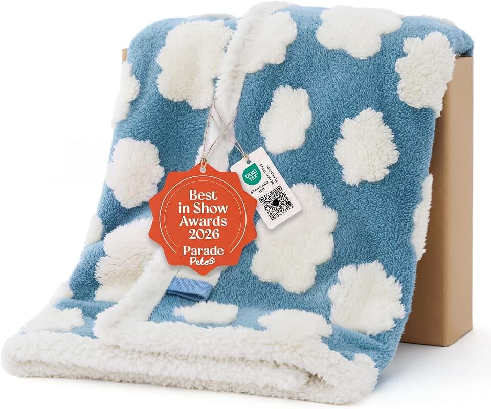 LE SURE Waterproof Dog Blankets for Medium Dogs Cute 3D Jacquard,30x40