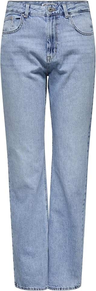 ONLY Female Straight-Fit Jeans ONLBLUSH Mittlere Taille Gerade geschnitten Jeans