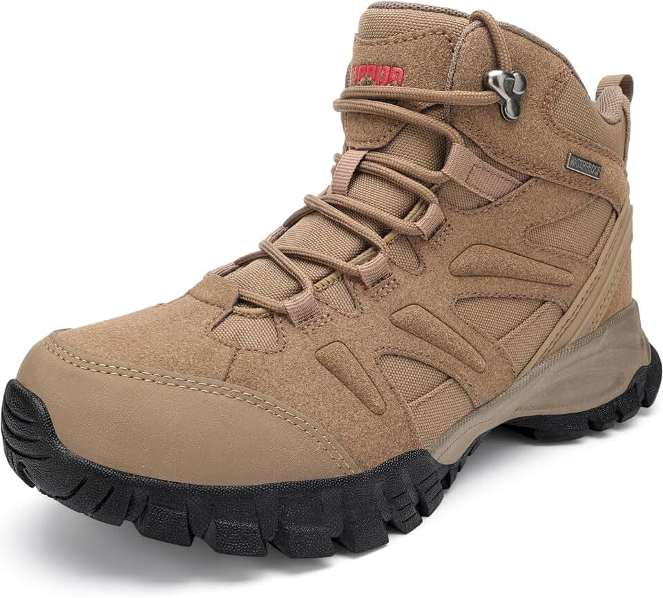 R CORD Womens Hiking Boots Non-Slip Grip Waterproof Lightweight Cushioned Arch Support Durable for Daily Walks,Rainy Day Trail Camping, and Outdoor Adventures