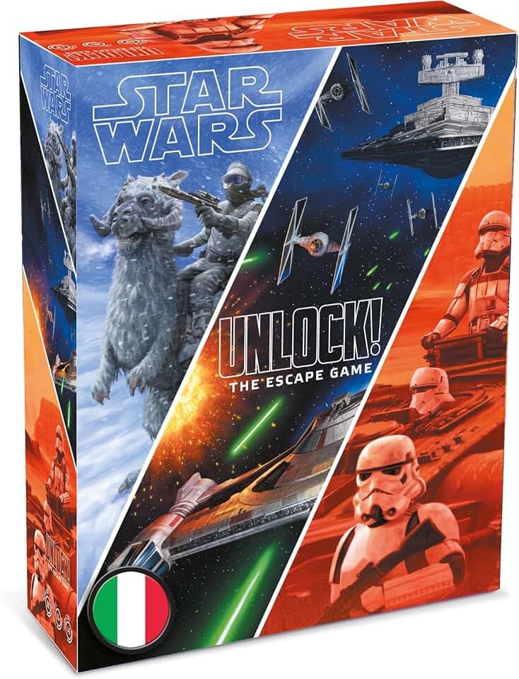 Asmodee - Unlock! The Escape Game: Star Wars, Escape Room in einem Brettspiel, italienische Ausgabe, 10-99 Jahre, 8987