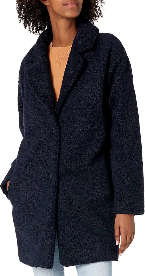 Amazon Essentials Damen Teddybär-Fleecejacke mit übergroßer Passform und Revers (zuvor Daily Ritual)