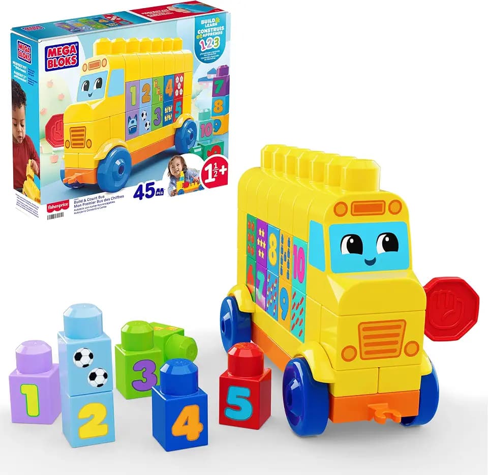 Mega Bloks BAU-und-Lern-Bus Kleinkind Bausteine Spielzeug