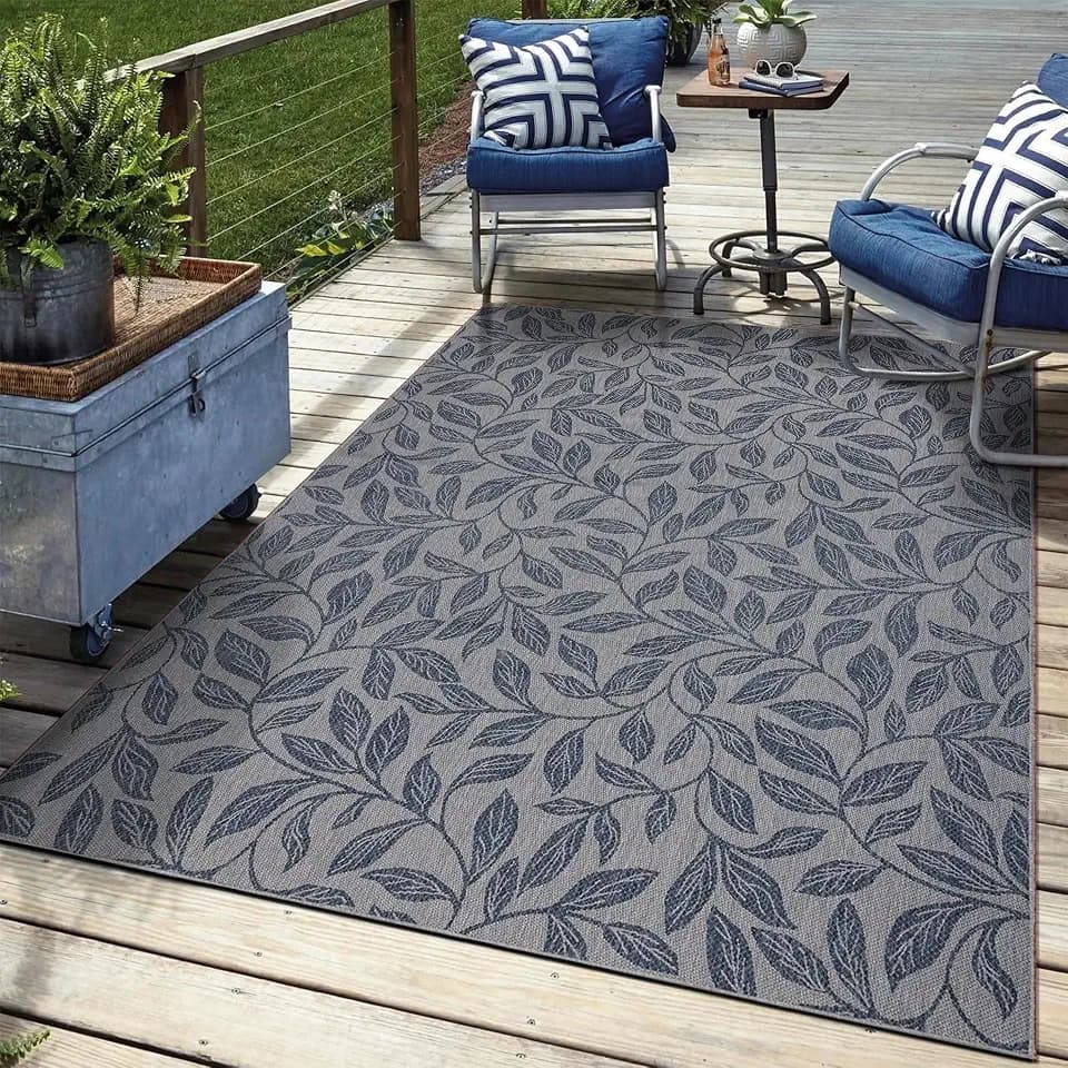 Keen Home Design Waterproof Indoor Outdoor Area Rug 8x10, Patio Deck Porch