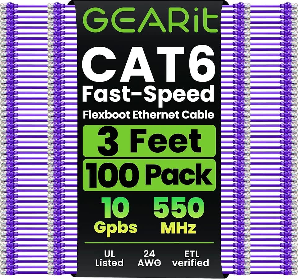 Purple Flexible Soft Boot Cat6 Ethernet Patch Cable by GEARit