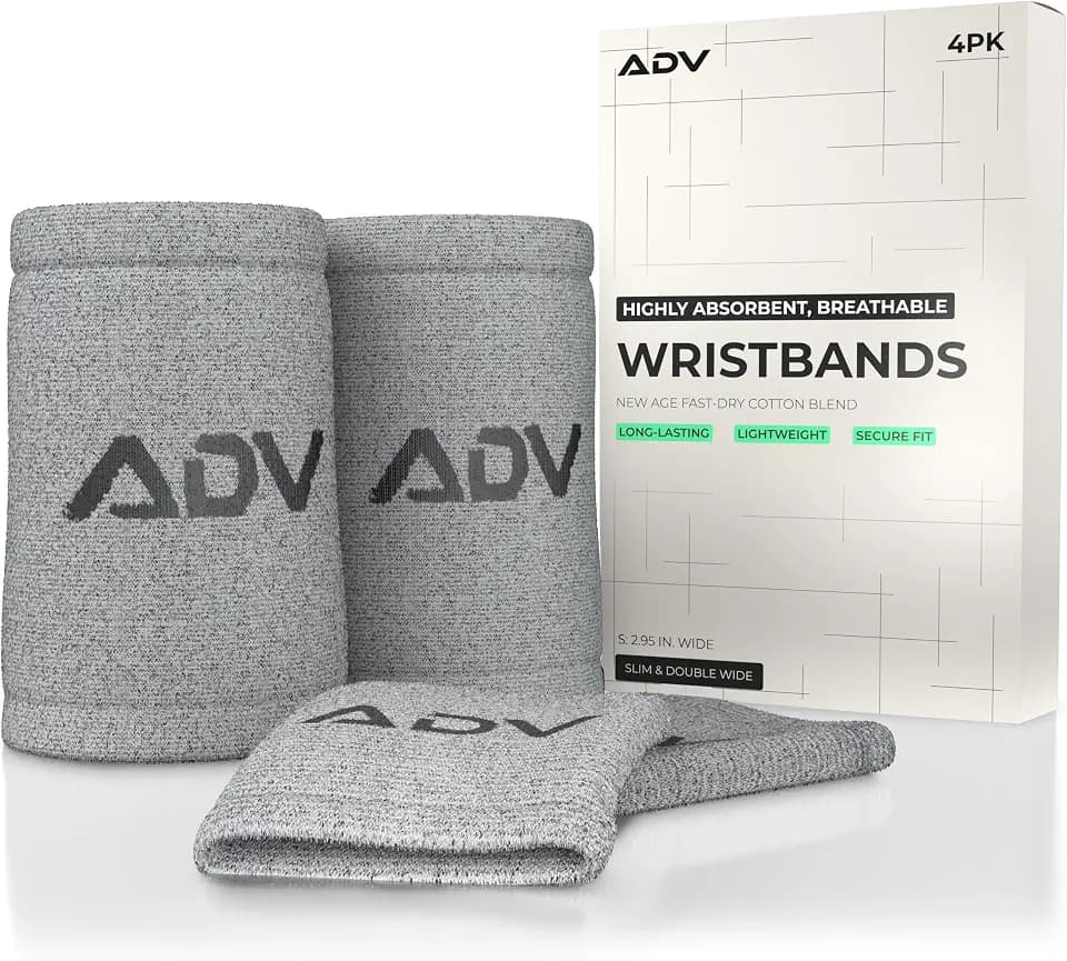 ADV Tennis & Pickleball Wristbands, Slim & Absorbent Wrist Sweatbands