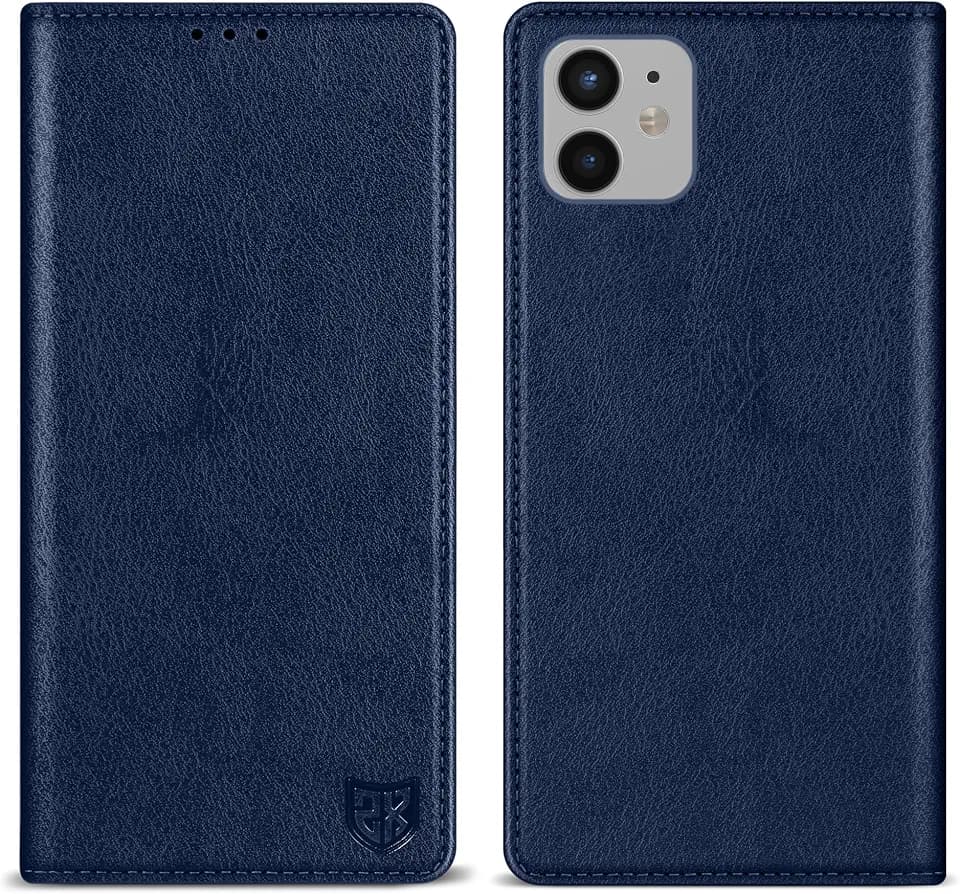 ZZXX for iPhone 12 Mini Wallet Case Strong Magnetic 5.4 inch,Blue