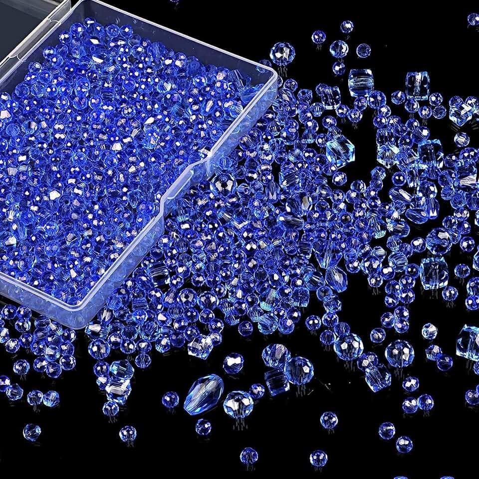 600 Stück Facettierte Perlen Kristall Perlen Glasperlen 4/6/8 MM