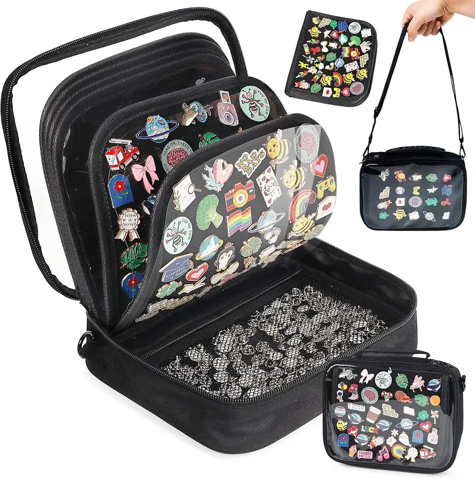 Pin Display Bag for Trading: 6 Pages With Shoulder Straps Pins Book