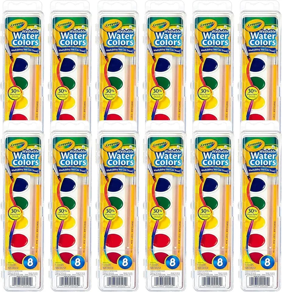 Crayola Washable Watercolor Paint Sets, Bulk Art Supplies for Teacher 12ct