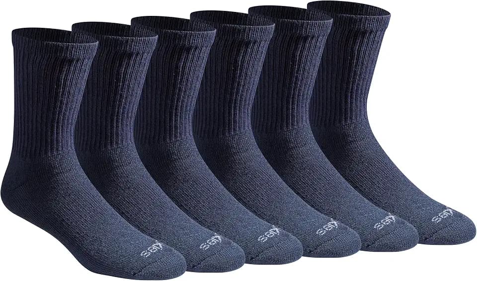 Dickies Men's Dri-Tech Mid-Crew Comfort Length Moisture Control Socks (6, 12 Pairs)
