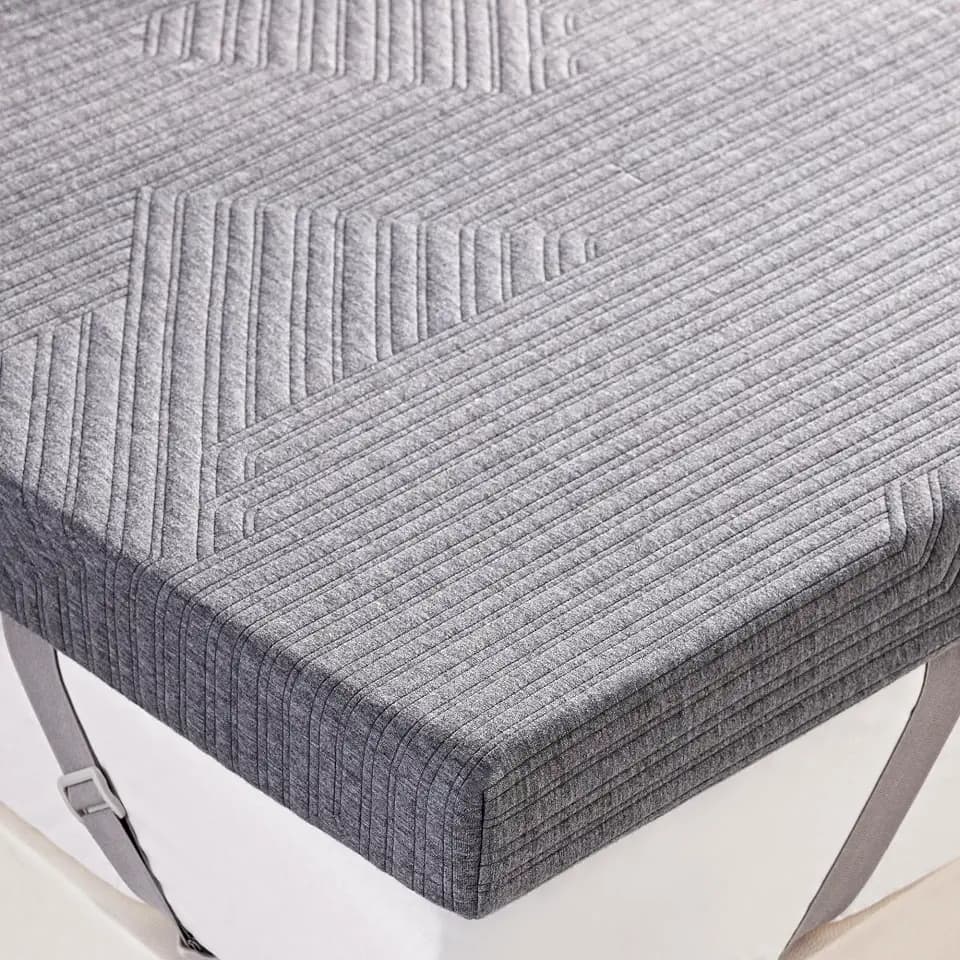 BDEUS 3 inch Extra Firm Memory Foam Mattress Topper Full Size for Big Guys, Supportive Mattress Pad for Back Pain Relief, Double Bed Foam Topper with with Senior Grey Cover, 54 × 75 Inch