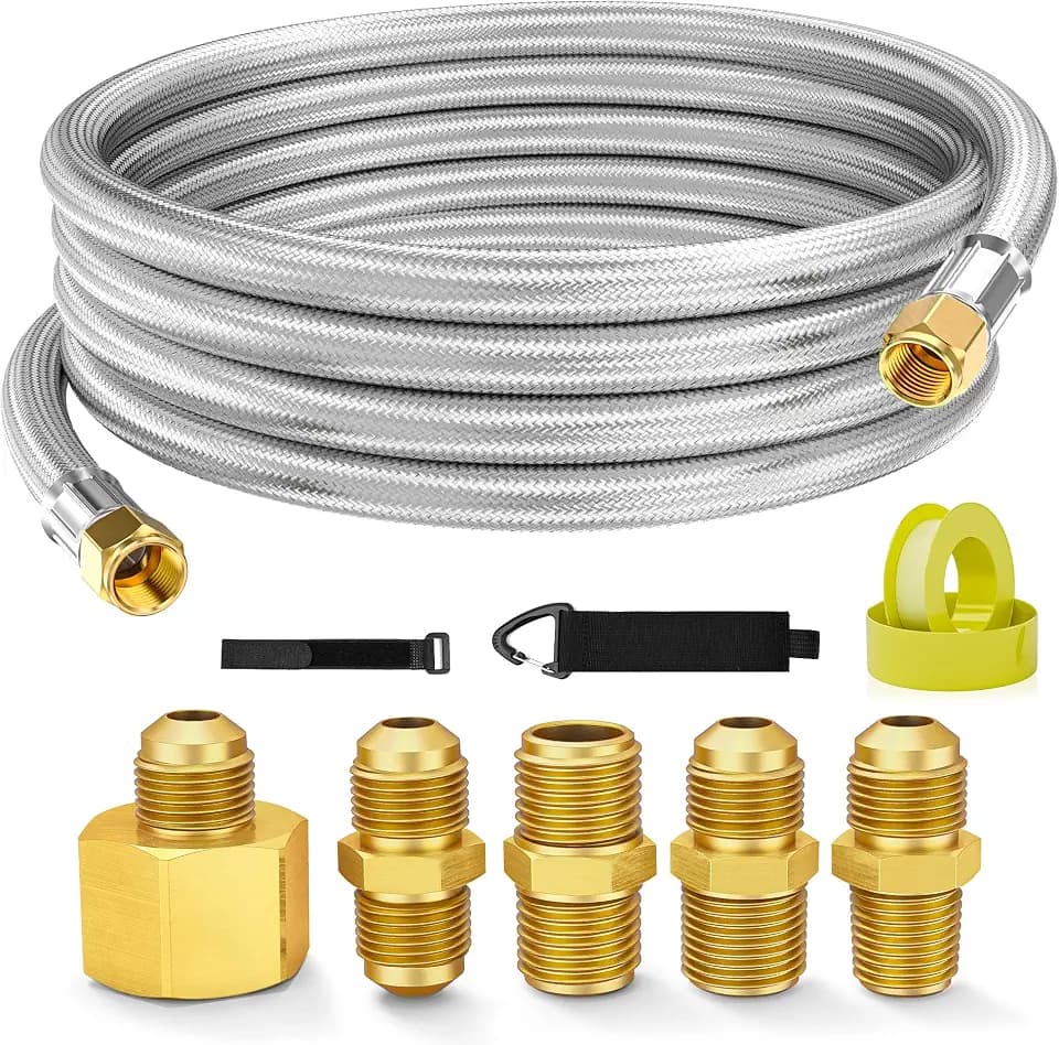 NUPICK 12FT Propane Hose Extension with Five Brass Fittings