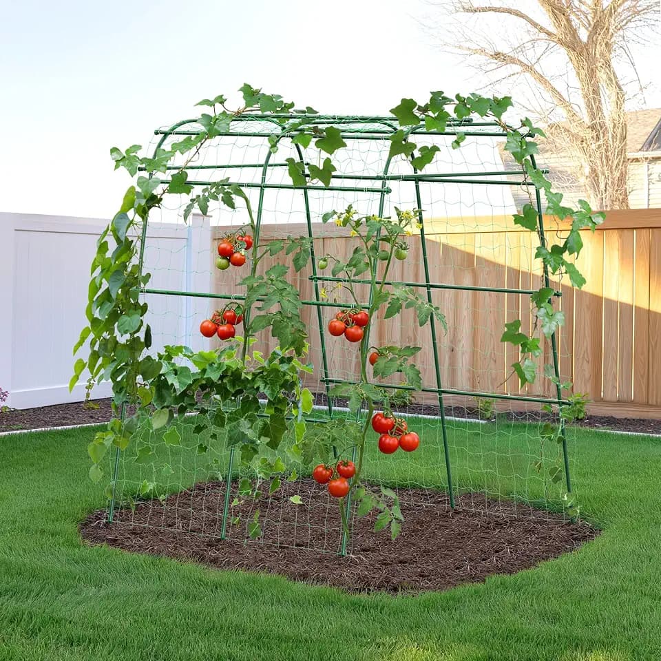 HIRALIY Garden Arch Trellis for Climbing Plants, 6.3ft Tall, Green