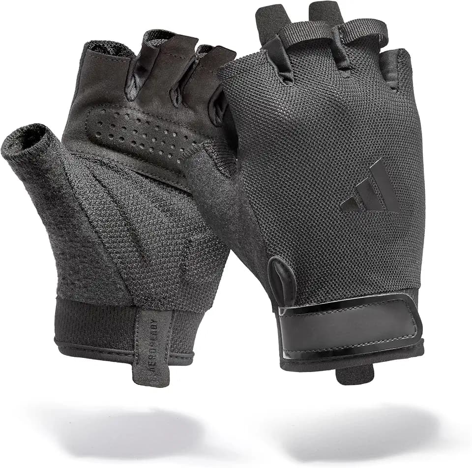 Adidas Essential Training & Weightlifting Gloves, Fingerless Workout Gloves