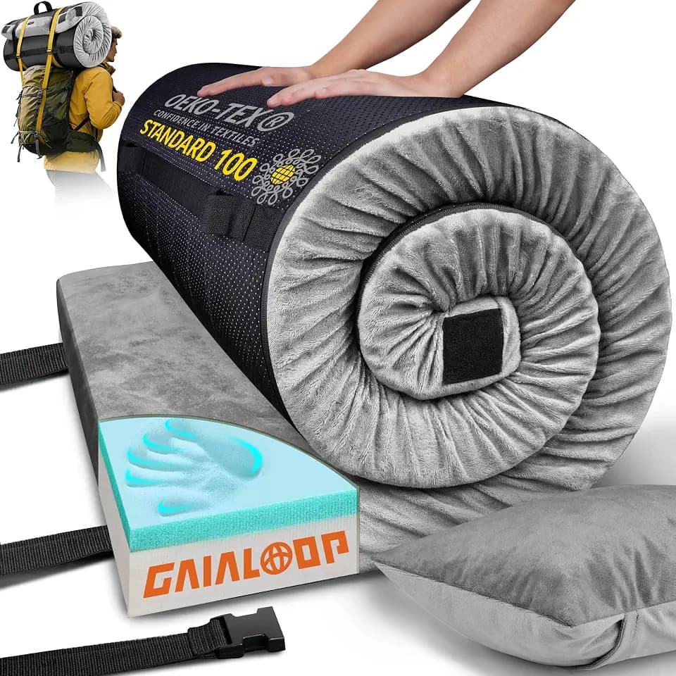 Gaialoop Memory Foam Camping Mattress, 3 Inch Camping Sleeping Pad