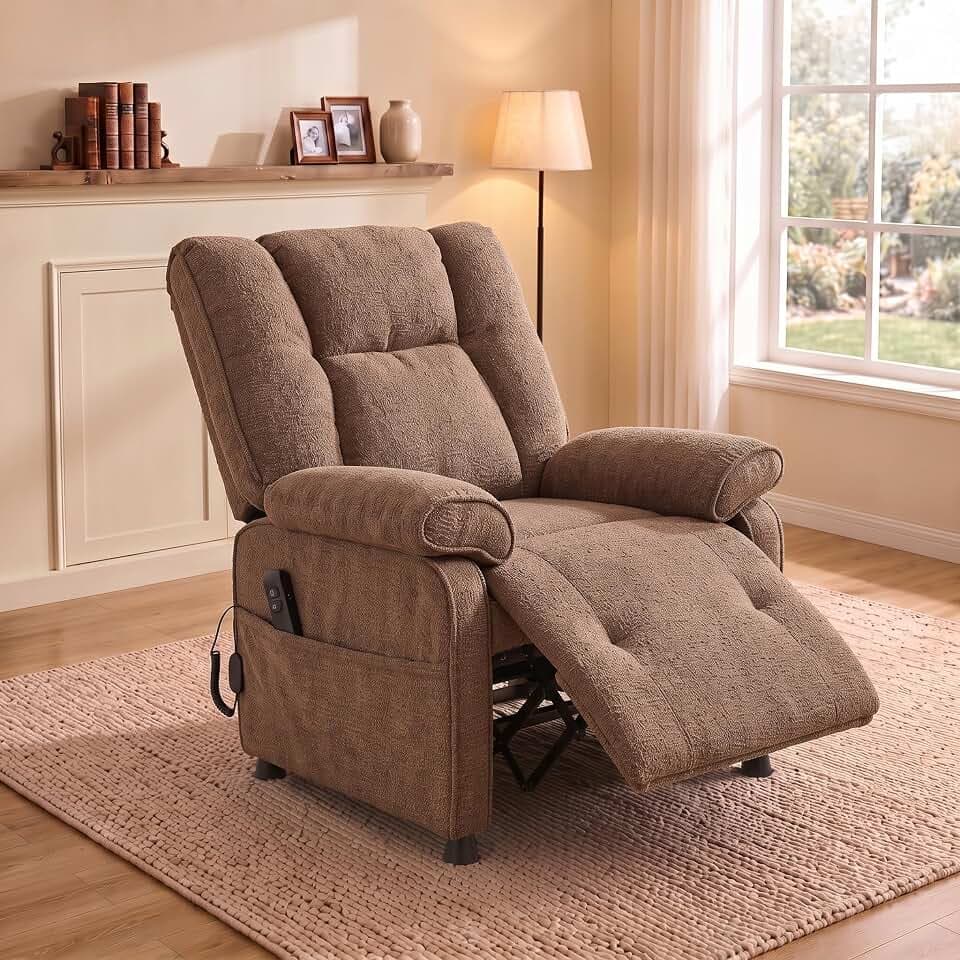 Electric Recliner Chair, 90° to 160° Adjustment with Remote, Brown