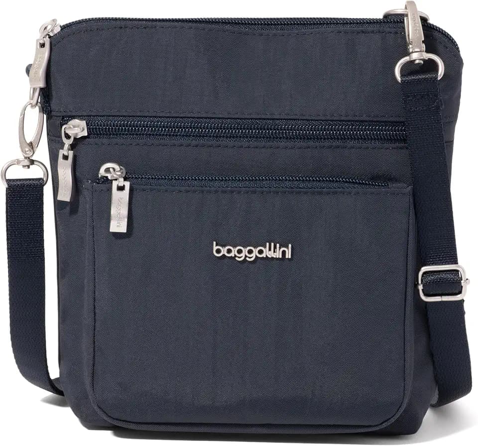 Baggallini Modern Pocket Crossbody Bag for Women, 8.5"x8.5" Handbag Purse with RFID, Lightweight Water-Resistant