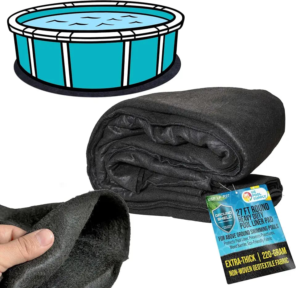 U.S. Pool Supply Ground Shield 27' Round Heavy Duty Pool Liner Pad for